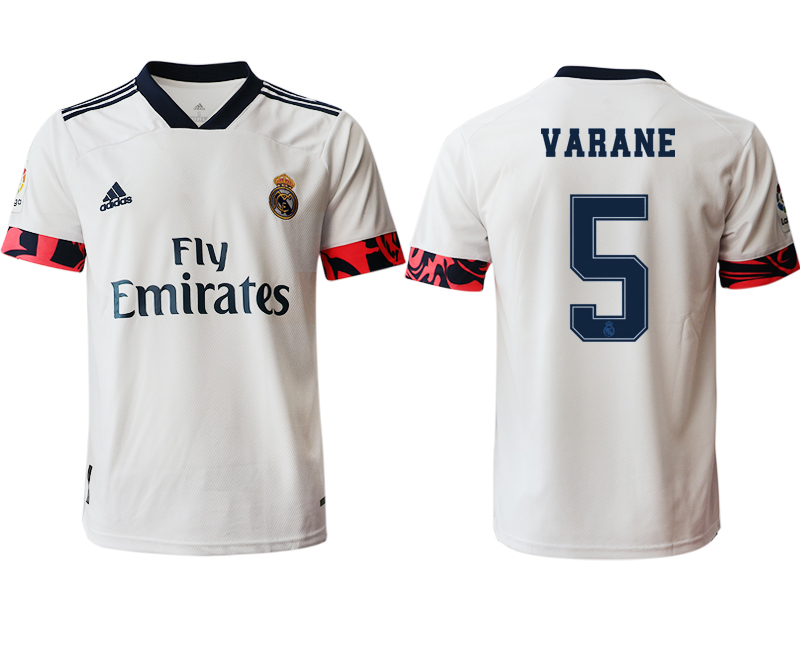 Men 2020-2021 club Real Madrid home aaa version #5 white Soccer Jerseys2->real madrid jersey->Soccer Club Jersey